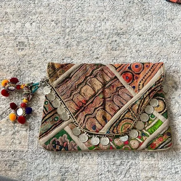NWT antik batik boho clutch hand work - Picture 2 of 12